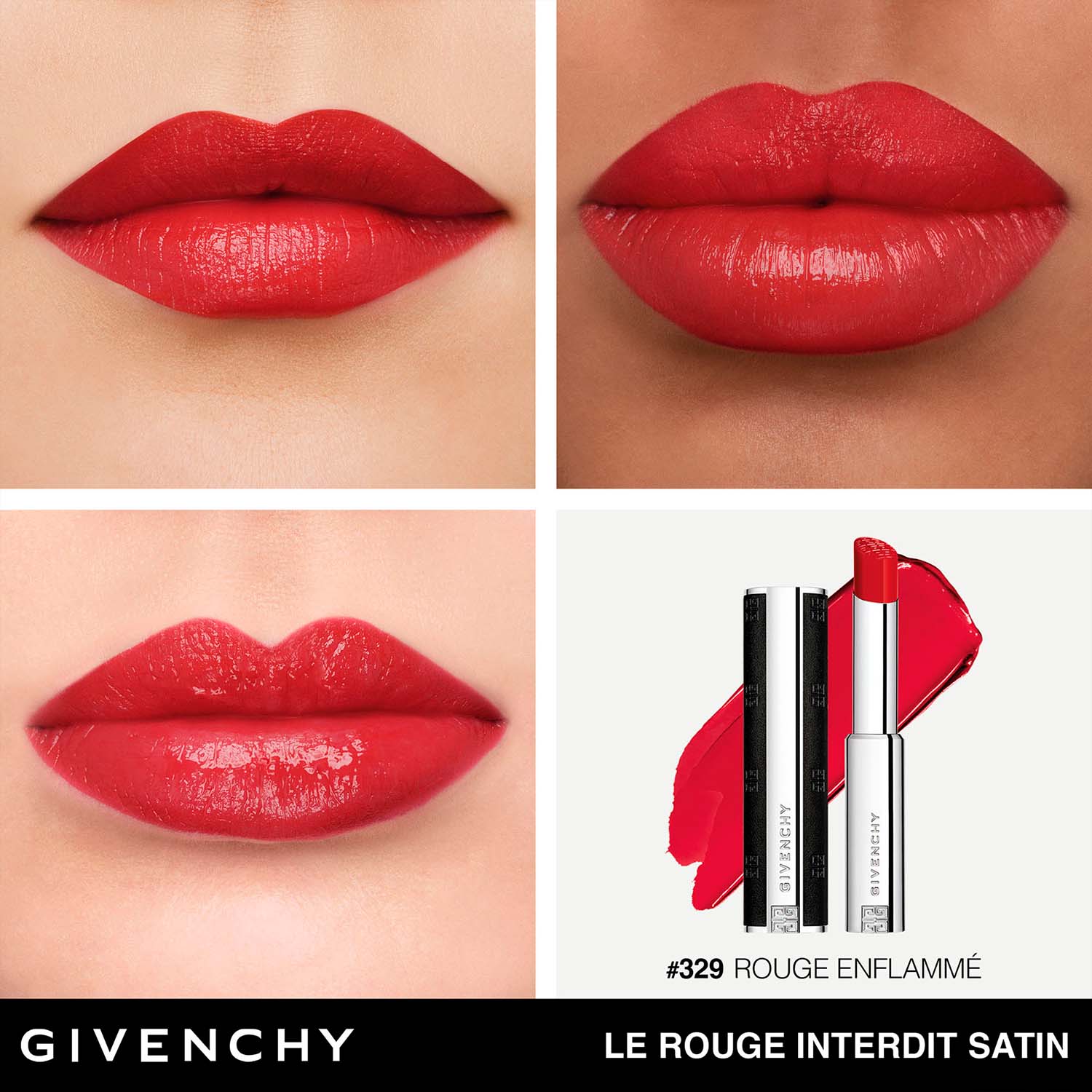 LE ROUGE INTERDIT SATÍN LABIAL SEMI MATE DE GIVENCHY (LABIAL EN BARRA CON ACABADO SATINADO)